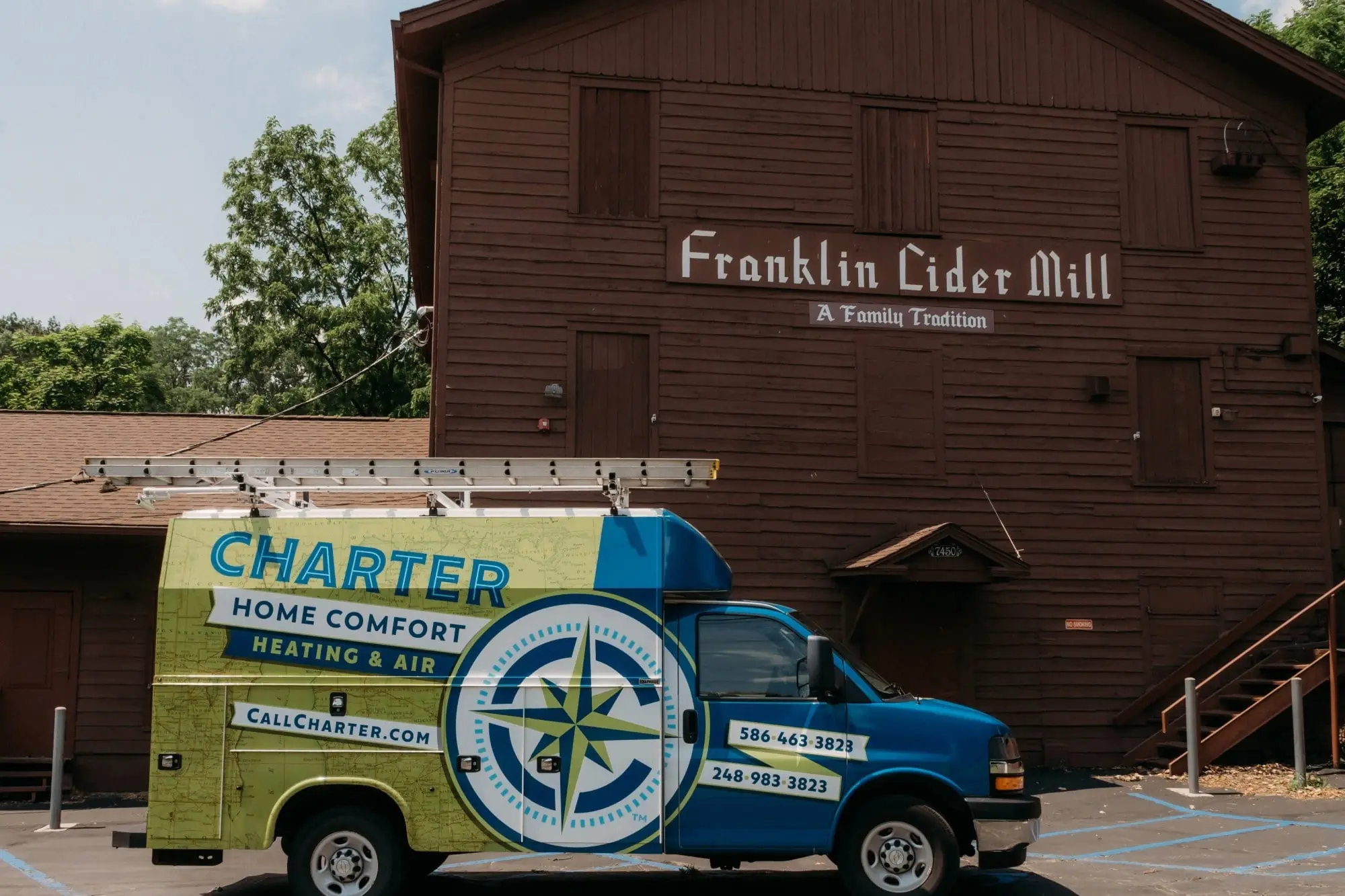 Charter home comfort Van parked in Bloomfield township Mi 